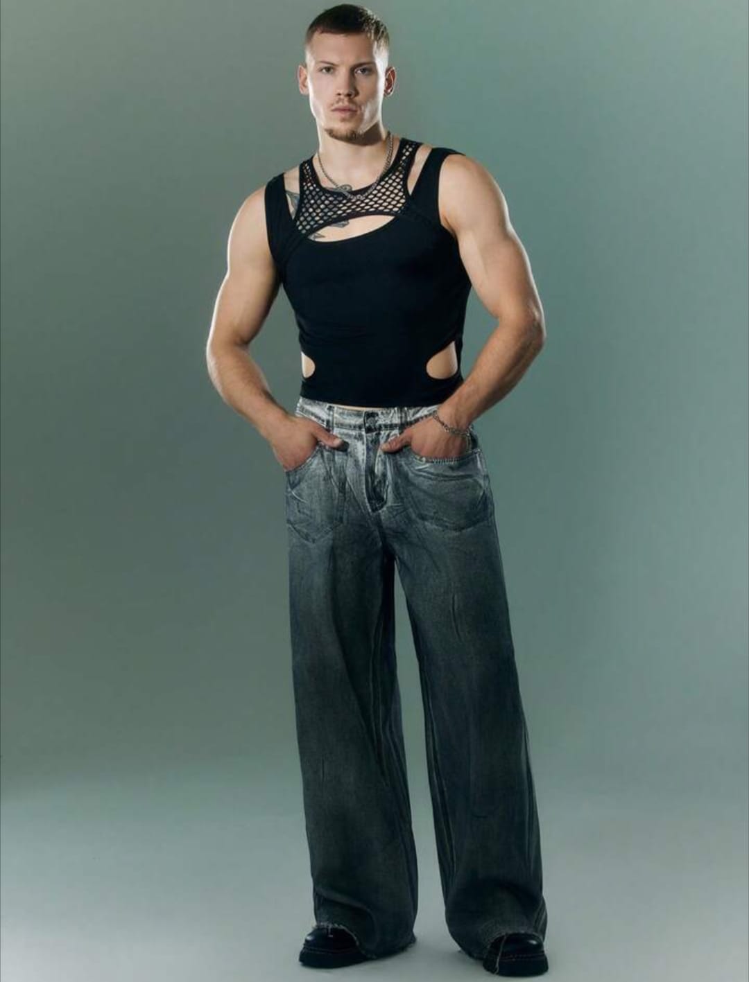 Eclipse Net Panel Crop Tank